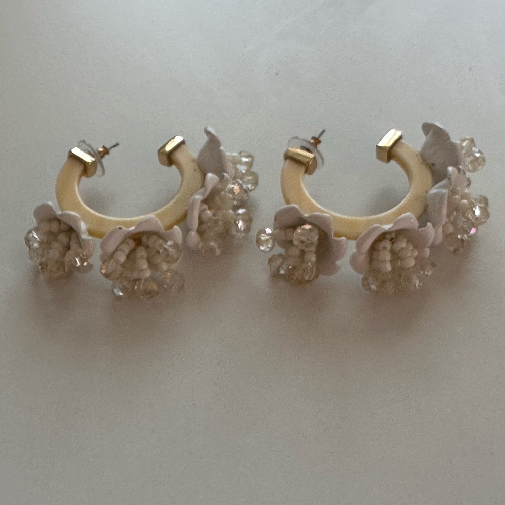 BaubleBar Floral Hoop Earrings - Picture 3 of 5